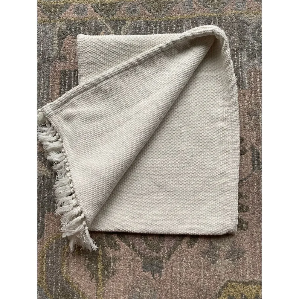 Hearth & Hand Magnolia Ivory Textured Fringed Ends Table Runner